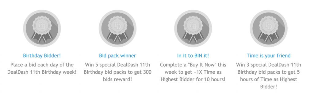 Four DealDash challenges with rewards