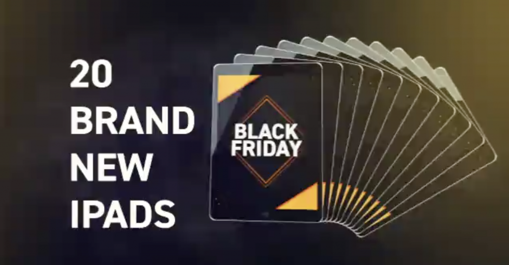 DealDash TV ad features 20 iPads been auctioned on Black Friday.