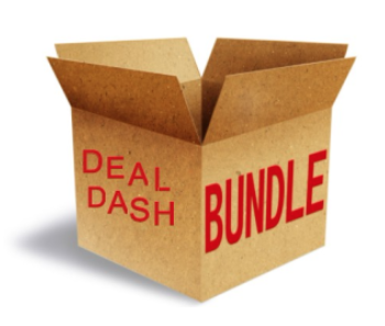 Shipping box that says "DealDash Bundle"