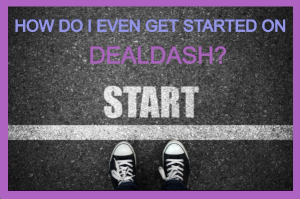 Running track with text "How do I get started on DealDash?"