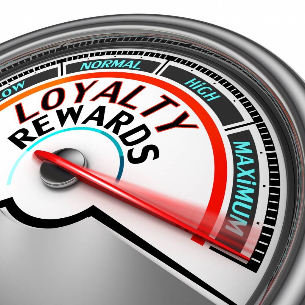 A gauge showing the quantity of loyalty rewards issued is pushed to the max.